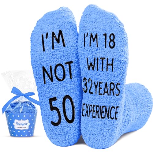 50th Birthday Gift for Him, Unique Presents for 50-Year-Old Men, Funny Birthday Idea for Dad Husband Grandpa Brother, Crazy Silly 50th Birthday Socks