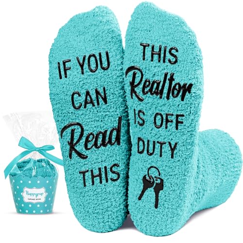 Womens Fuzzy Socks Green Realtor Socks Real Estate Socks, Real Estate Agent Gifts Realtor Gifts For Women Real Estate Gifts