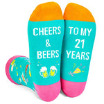 Unique 21th Birthday Gifts for 21 Year Old Men Women, Funny 21th Birthday Socks, Crazy Silly Gift Idea for Unisex Adult, Birthday Gift for Him and Her