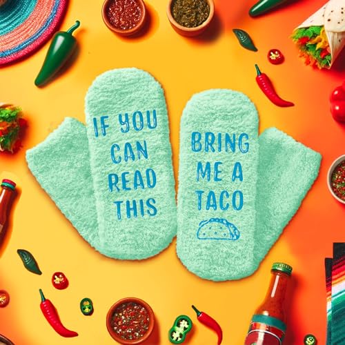 Crazy Taco Socks for Girls Boys, Funny Silly Socks, Novelty Taco Gifts for Taco Lovers, Taco Socks