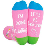 Funny Unicorn Unisex Adult's Pink Crew Socks