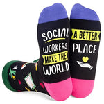 Unisex Social Worker Socks, Social Worker Gifts, Appreciation Gifts for Volunteers, School Social Worker Gifts for Office, Women Men Volunteer Socks