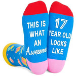 Crazy 17th Birthday Unisex Adult's Blue Crew Socks