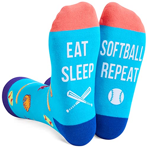 Unisex Softball Socks for Women and Men Who Love to Play Softball, Funny Softball Gifts for Softball Lovers, Cute Ball Sports Socks, Perfect Gifts for Women and Men