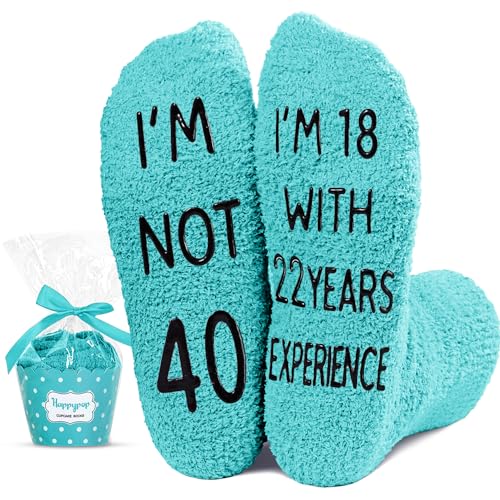 Unique 40th Birthday Gifts for Her, Crazy Silly 40st Birthday Socks, Funny Gift Idea for Mom, Friends, Wife, and 40-Year-Old Women