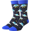 Men's Alien Socks, Funky Socks, Funny Socks, Alien Print Crew Socks for Men, Alien Gifts for UFO Enthusiast, Novelty Socks, Outer Space Gifts