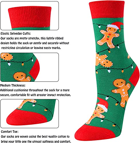 Best Secret Santa Gifts, Xmas Gifts, Santa Socks, Stocking Stuffers, Holiday Socks for 4-7 Years Old Boys Girls, Christmas Presents, Novelty Christmas Gifts for Kids, Funny Children Christmas Socks