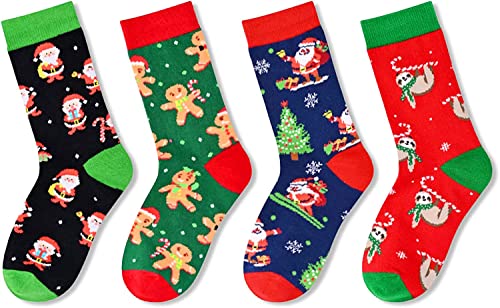 Stocking Stuffers, Holiday Socks for Boys Girls, Christmas Presents, Santa Socks, Funny Children Christmas Socks, Best Secret Santa Gifts, Novelty Christmas Gifts for Kids, Xmas Gifts