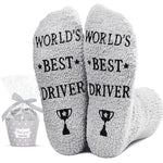 Novelty Driver Socks For Men, Gray Fuzzy socks Gifts for Driver