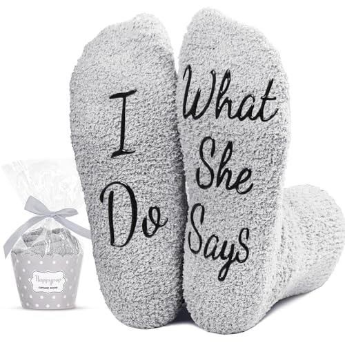 Groom Gifts for Wedding, Funny Engagement Wedding Socks, Fuzzy Husband Socks