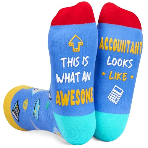 Unisex Funny Socks Accountant Socks, Funny Accountant Gifts Funny Gift for Accounting Boss CPA Men Women, Office Coworkers Gifts