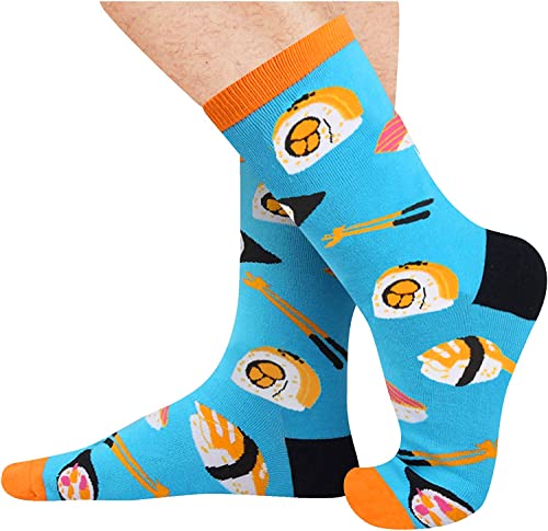 Funny Sushi Socks for Men, Novelty Sushi Gifts For Sushi Lovers, Anniversary Gift For Him, Gift For Dad, Funny Food Socks, Mens Sushi Themed Socks