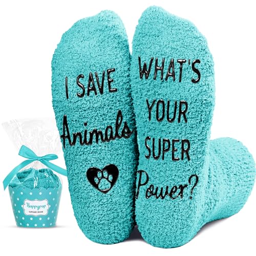 Funny VET Gifts for Women, Fuzzy VET Socks for Veterinarian, Lovely Cozy Novelty Vet Socks Gifts