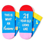 Unique 21th Birthday Gifts for Men Women, Crazy Silly 21st Birthday Socks, Funny Gift Idea for Unisex Adult 21-Year-Old