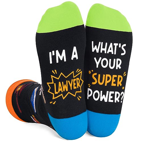 Lawyer Socks for Women and Men, Unique Attorney Gift, Customized Lawyer Graduation Gift, Lawyer Retirement Gift, New Lawyer Gift for Law Students, Unisex Attorney Socks