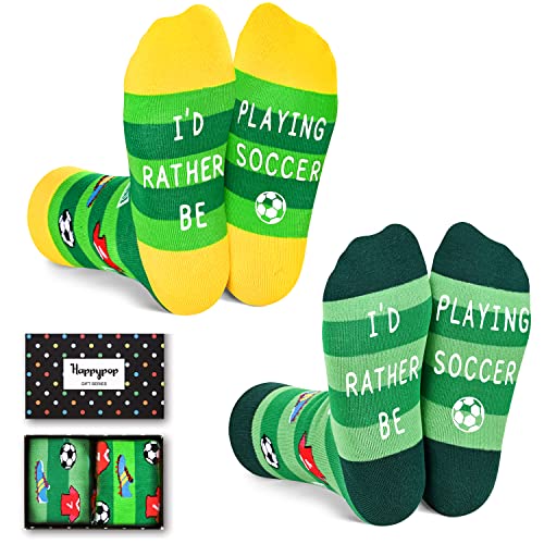 Unisex Soccer Socks for Kids Teens, Funny Soccer Gifts for Soccer Lovers, Boys Girls Soccer Socks, Cute Sports Socks for Sports Lovers, Gifts for 7-10 Years Old