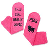 Pig Gifts For Women Fuzzy Piggy Socks Fun Gift For Pig Lovers Valentine's Birthdays Gift For Farmers, Pig Socks for Her