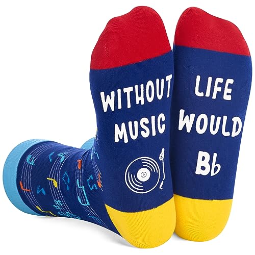 Novelty Gifts for Music Lovers,Players, Composers, Conductors, Music Performers, Singers, and Music Teachers, Music Note Socks Gift For Men Women, Musician Gifts