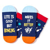 Funny Bowling Gifts for Bowling Lovers, Women Men Bowling Socks, Cute Ball Sports Socks for Sports Lovers, Unisex Bowling Socks for Men Women Bowling Gifts