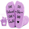 Funny Congratutions Gifts For Her Sober Gifts, Fuzzy Graduation socks Inspirational Cancer Motivational Cupcake Socks