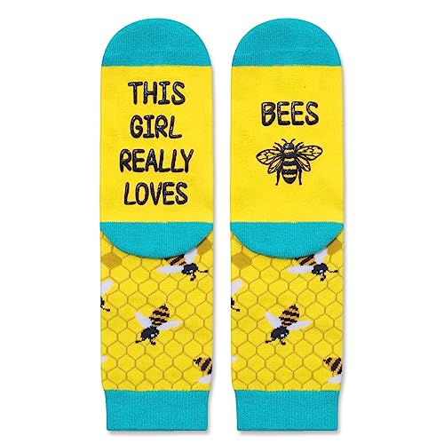 Bee Gifts for Girls and Children Bee Lovers Gifts Best Gifts for Daughter Cool Bee Socks, Gifts for 7-10 Years Old Girl