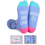 Funny Horse Women's Purple Crew Socks