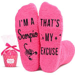 Scorpio Socks, Crazy Socks Fun Scorpio Print Novelty Fuzzy Socks for Women, Scorpio Gifts, Outer Space Lover Gift