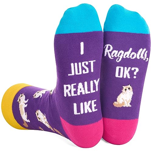 Gender-Neutral Ragdoll Cat Gifts, Unisex Ragdoll Cat Socks for Women and Men, Ragdoll Cat Gifts Animal Socks