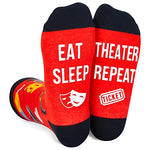 Unisex Theater Themed Socks, Silly Socks, Novelty Theater Lover Gift, Funny Theater Gifts for Men and Women, Fun Theater Socks for Theater Lovers