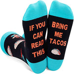 Funny Taco Socks for Unisex Adult Who Love Taco, Novelty Taco Gifts,Men Women Gag Gifts, Gifts for Taco Lovers, Taco Tuesday, If You Can Read This, Bring Me Tacos Socks