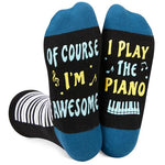Piano Gifts for Women Man, Music Gift for Musician, Piano Players, Piano Teachers, and Music Lovers. Unique Piano Themed Gifts, Unisex Piano Socks
