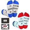 Unisex Novelty Hockey Socks for Kids, Children Ball Sports Socks, Funny Hockey Gifts for Hockey Lovers, Kids' Fun Socks, Perfect Gifts for Boys Girls, Sports Lover Gift, Gifts for 7-10 Years Old
