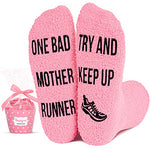 Novelty Fuzzy Running Socks for Women who Love to Run, Funny Running Gifts for Runners, Running Enthusiast Gifts, Fluffy Running Socks