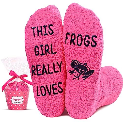 Funny Frog Women's Pink Crew Socks