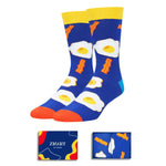 Funny Bacon Socks Egg Socks Men - Novelty Bacon Egg Gifts, Meat Socks, Dark Blue
