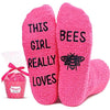 Funny Saying Bee Gifts for Women,This Girl Really Loves Bees,Novelty Fluffy Bee Socks, Anniversary Gift, Gift For Her, Gift For Wife