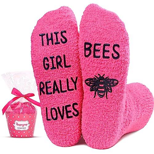 Funny Saying Bee Gifts for Women,This Girl Really Loves Bees,Novelty Fluffy Bee Socks, Anniversary Gift, Gift For Her, Gift For Wife