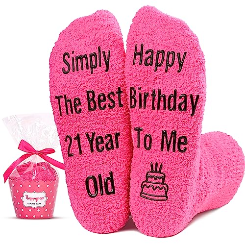 Unique 21th Birthday Gifts for 21 Year Old Women, Funny 21th Birthday Socks, Crazy Silly Gift Idea for Mom, Wife, Sister, Friends, Birthday Gift for Her