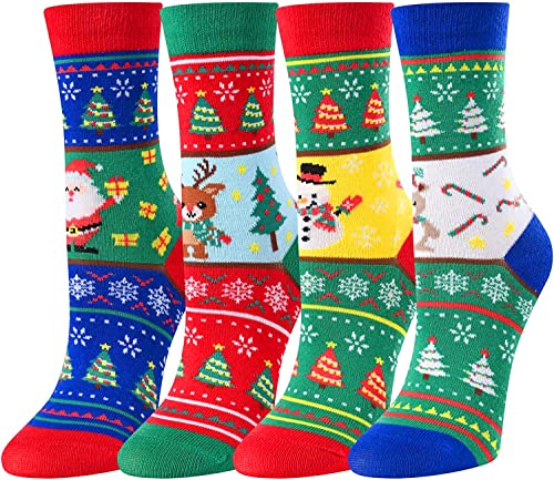 Holiday Socks for Boys Girls, Xmas Gifts, Santa Socks, Christmas Presents, Best Secret Santa Gifts, Funny Children Christmas Socks, Novelty Christmas Gifts for Kids, Stocking Stuffers