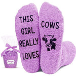 Cow Gifts For Her Unique Gifts for Girlfriend Mother Daughter Wife Sister Fuzzy Fluffy Cow Socks