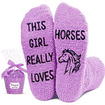 Horse Gifts For Her Unique Gifts for Girlfriend Mother Daughter Wife Sister Fuzzy Fluffy Horse Socks