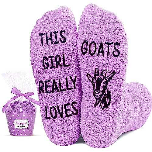 Funny Goat Women's Purple Crew Socks