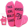 Novelty Horse Women's Pink Crew Socks