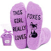 Fox Gifts for Fox Lovers Fox Gifts for Women Unique Fox Themed Gifts Fuzzy Fox Socks, Gift For Her, Gift For Mom