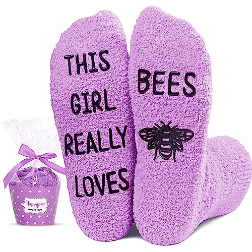 Bee Lover Gifts for Women Bee Gifts for Girl Lady Female Crazy Bee Socks, Gift for Her, Gift for Mom 2 Pairs