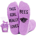 Bee Gifts for Bee Lovers Bee Gifts for Women Unique Bee Themed Gifts Fuzzy Bee Socks, Gift For Her, Gift For Mom