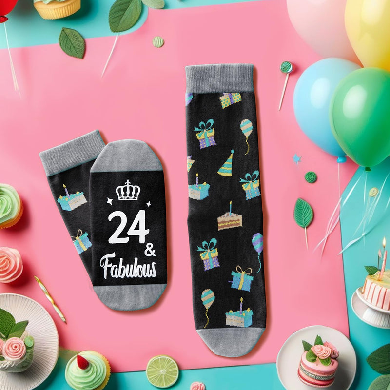 24th Birthday Gifts Socks Ideas Gifts for 24 Year Old Woman Man