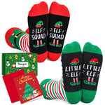 Christmas Gifts Stocking Socks for Women Men - Elf Gifts Little Elf Socks for Mom Dad, Xmas Stocking Stuffers