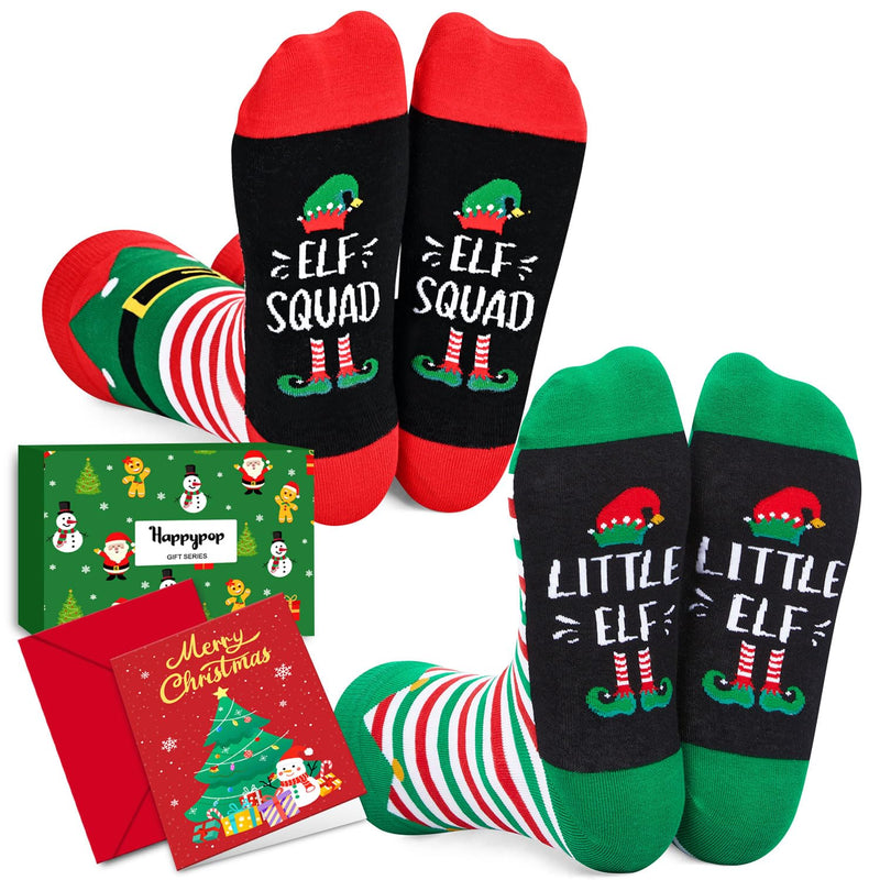 Christmas Gifts Stocking Socks for Women Men - Elf Gifts Little Elf Socks for Mom Dad, Xmas Stocking Stuffers