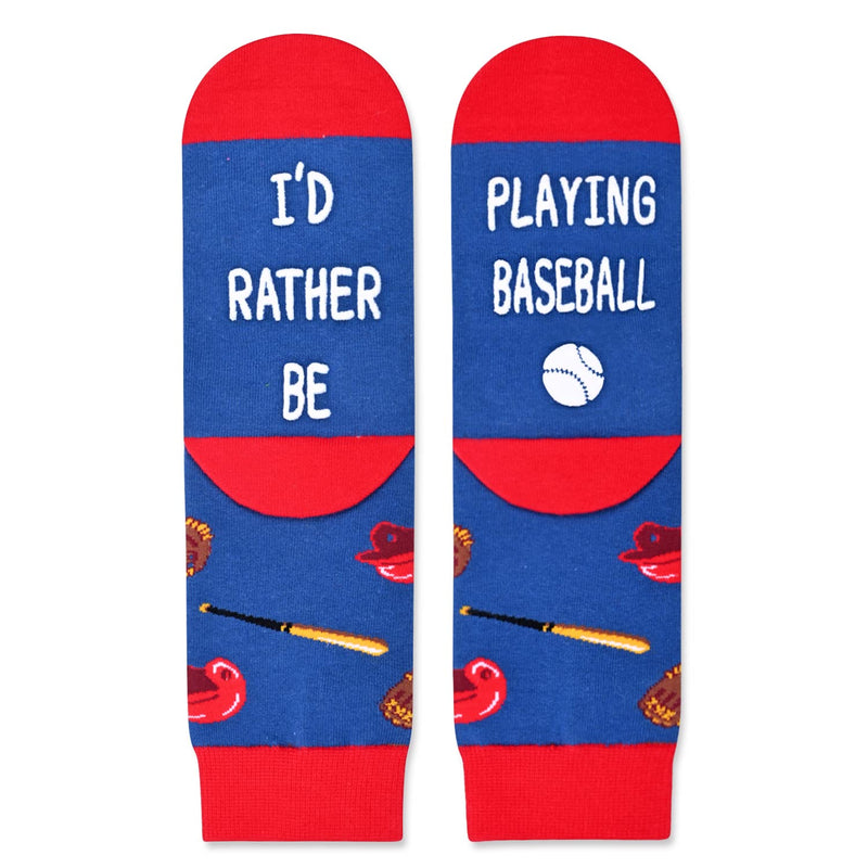 HAPPYPOP Hockey Sports Socks For Kids - I'd Rather Be Playing Hockey Socks For Boys & Girls 7-9 Years